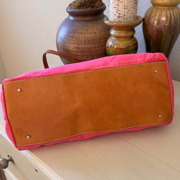 kate spade pink canvas and leather tote bag-VGVC - Picture 5 of 10